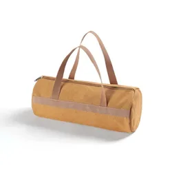 Large Capacity Outdoor Camping Stake Storage Bag - Lightweight Cylinder Design (Brown)
