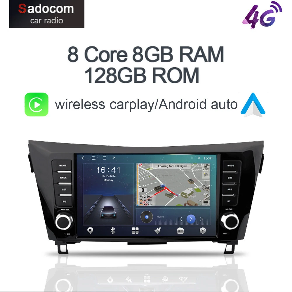 

9" DSP Android 12.0 6GB + 128G Carplay Car DVD Player GPS WIFI Bluetooth 5.0 RDS Radio For For NISSAN X-TRAIL Qashqai 2014-2020