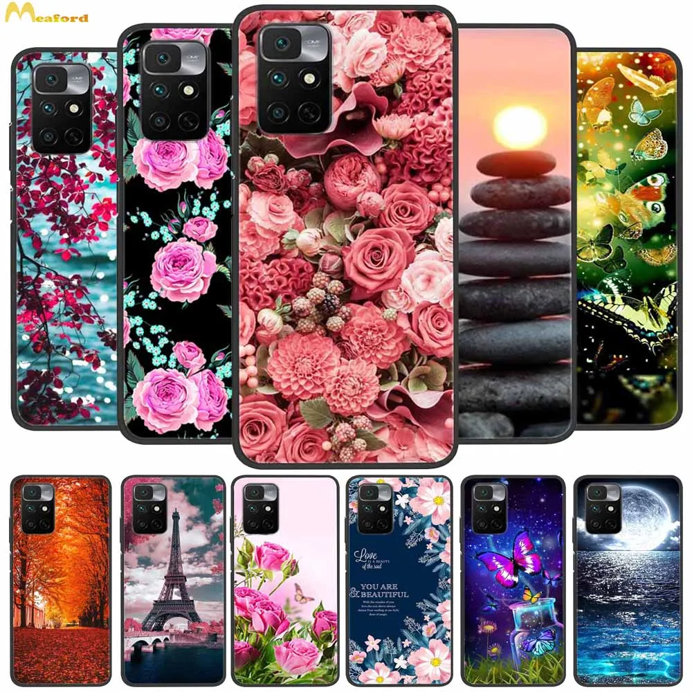 Per Redmi Note 11 Custodia 4G Flowers Design Cover Morbida In Silicone Per Xiaomi Redmi Note 11 Custodie 4G Custodia Protettiva In Tpu Sottile