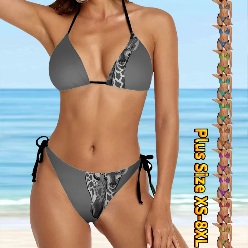 

2023 High Waist Bikinis Summer Women Sexy Bikini Swimwear Women Set Swimsuit Two-piece Set Swimsuit Vintage Print Bathing Suit