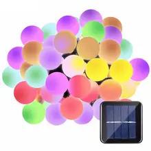 50 Led coloridas alimentadas por energía Solar para jardín, terraza, balcón, lámpara de árbol, iluminación