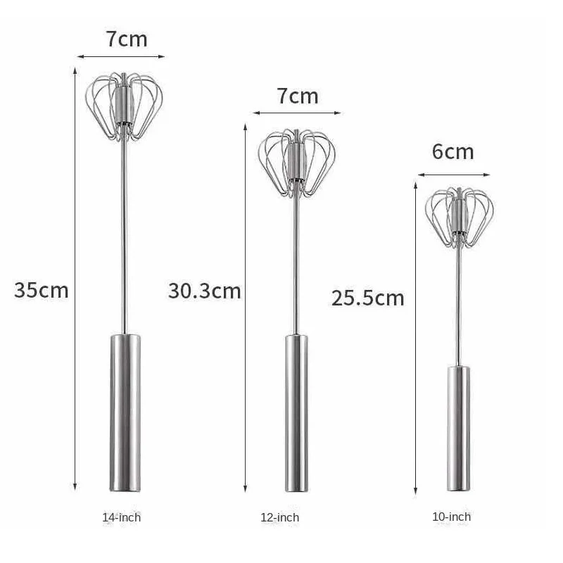 Egg beater Household 304 Stainless Semi-Automatic Rotating Egg Beater Self Turning Cream Utensils Whisk Manual Mixer Kitchen Tool