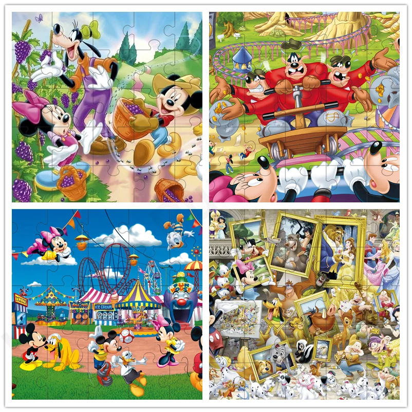 Disney Mickey Mouse Wooden Jigsaw Puzzle Intelligence Jigsaw Puzzle Kids Learning Educational Toys for Children Birthday Toys introduction to children s pen control training beginner learning to write improve stroke strokes order