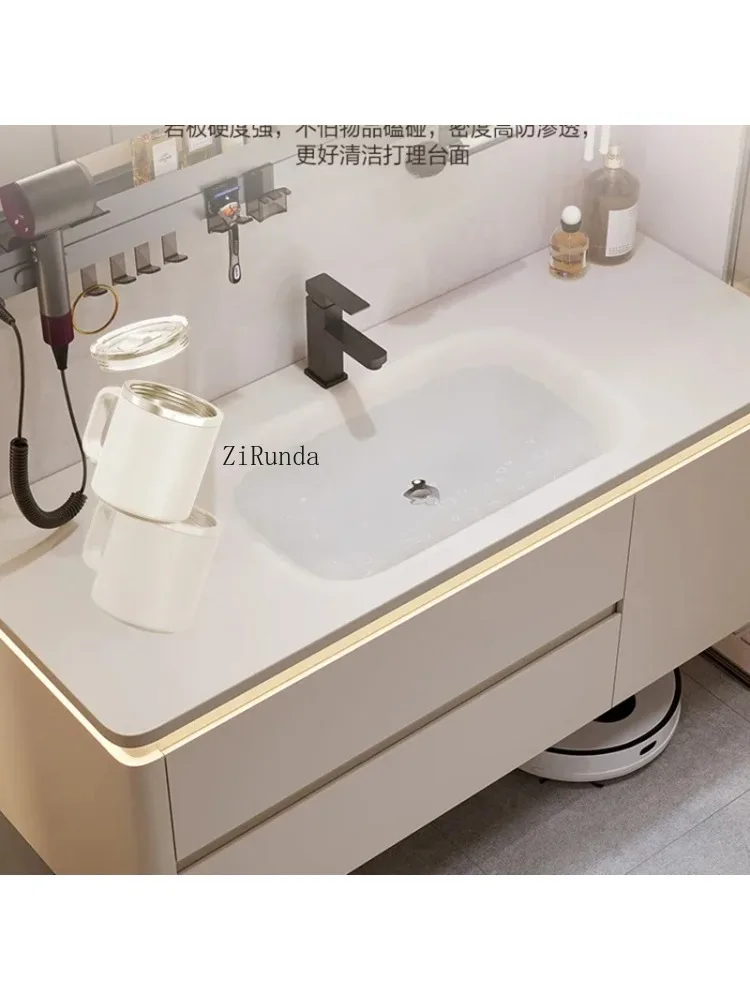 Simple Rock Plate Bathroom Cabinets Wall-mounted Fog-proof Design Smart Mirror Cabinets Home Furniture Arredo Bagno FYBC