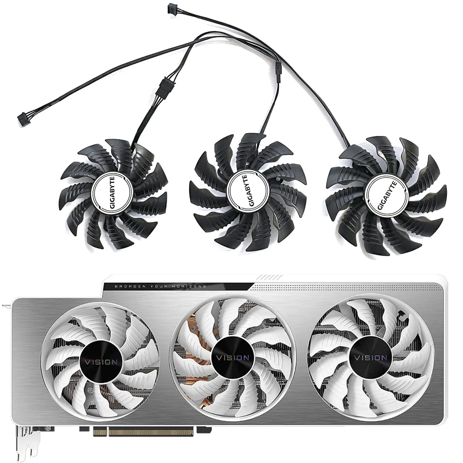 3 Ventola Muslimt129215Bu 4Pin 87Mm 82Mm Dc 12V 0.55A Per Gigabyte Rtx 3070 3080 Ti Rtx 3090 Vision Oc 3X Ventola Grafica