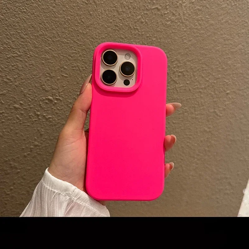 Candy Solid Color Matte Soft Silicone Phone Case with Camera Control Button