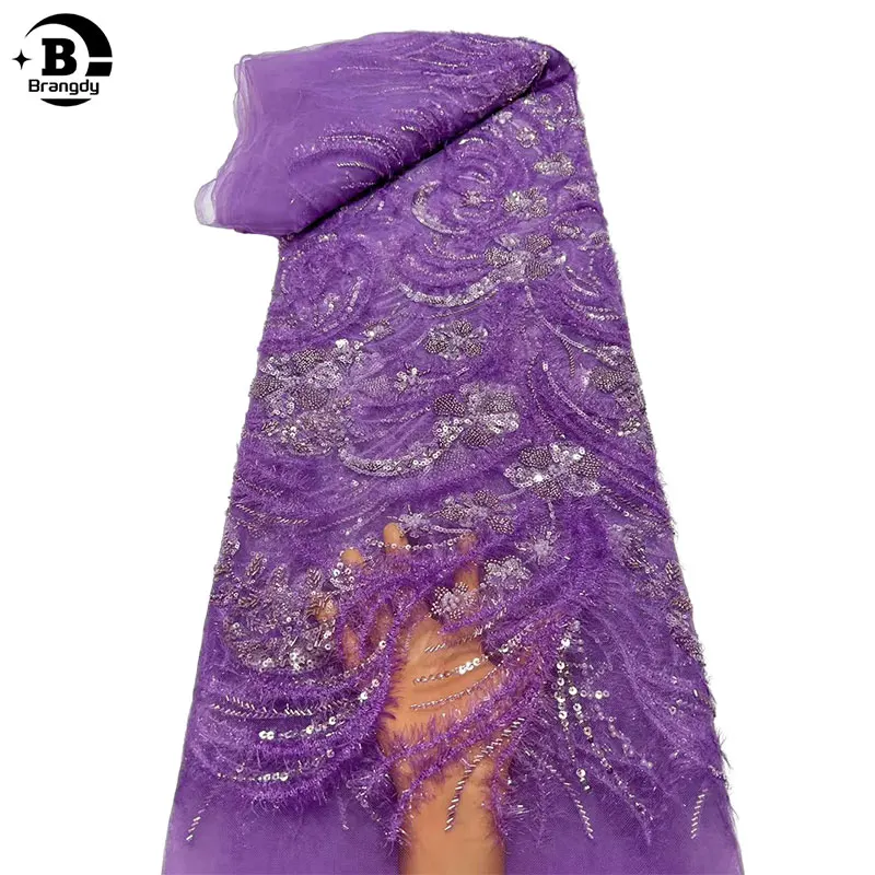 

Блестки африканская французская кружевная ткань для жениха 2024 высококачественный тяжелый кружевной материал для невесты для нигерийского свадебного платья пошив H65018