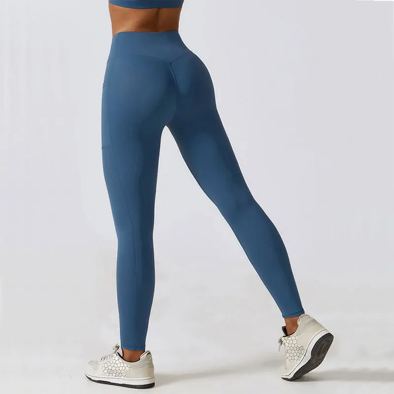 

Solid Leggings Women Soft Workout Tights Fitness Outfits Yoga Pants High Waisted Gym Wear Spandex Scrunch Butt Push Up Leggings