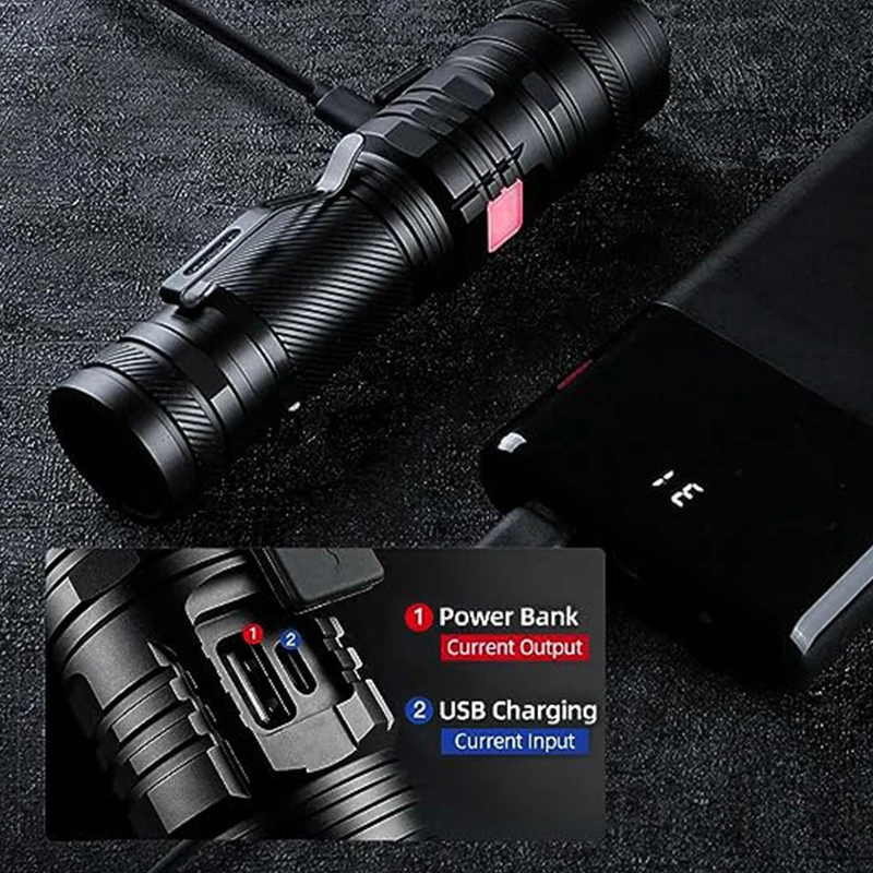 36W High Power LED Waterproof Flashlight Torch With Wick 26650 Battery Powerful Indicator USB-C Tactical Hunting Lights led flashlight led flashlights outdoor flashlight