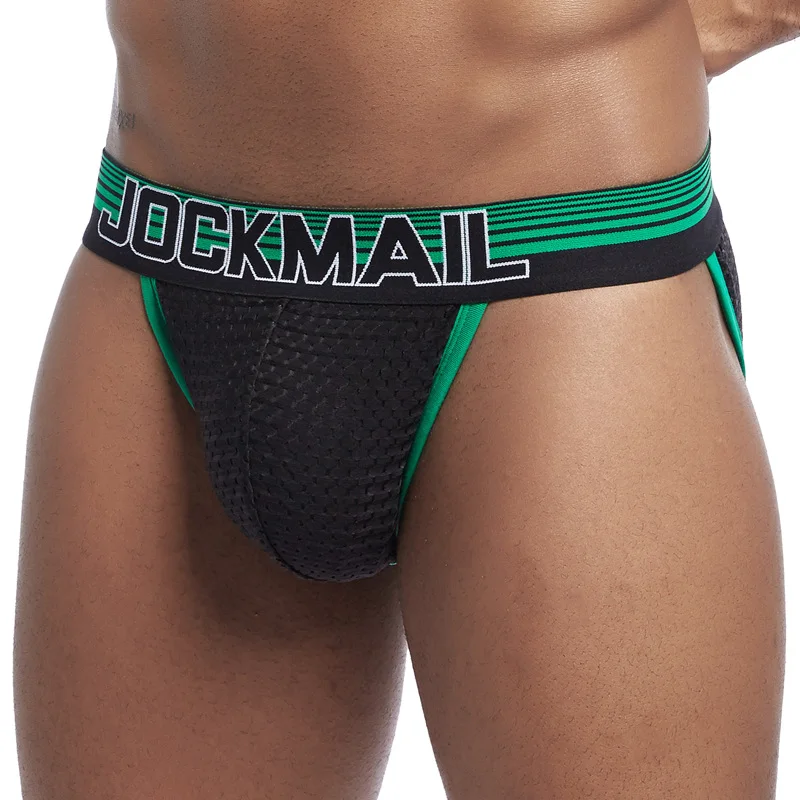 JOCKMAIL Sexy Mesh Men's Underwear Low Waist Plus Size Boxer Briefs nylon contrasting male underpants gay jockstraps boy thongs funny boxers for men Boxers