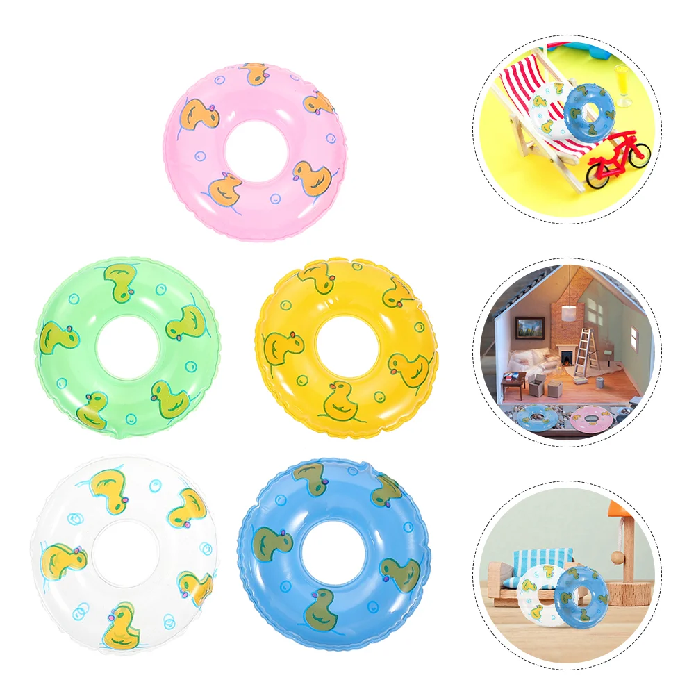 

Mini Swim Ring Swimming Props House Children Miniature Supplies Adorable Rings Tiny Decor Decors
