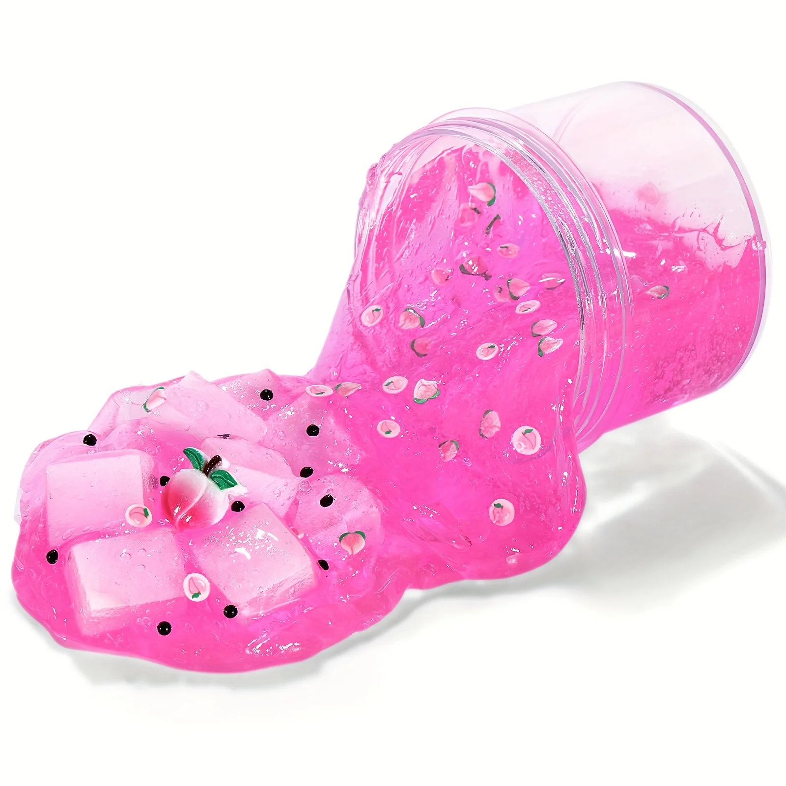 70ML Jelly Cube Crunchy Slime Clear Super Soft Non-Sticky Stress Toy fruit Charms Crystal Sludge Birthday Gift Party Favors slime kit fluffy slime