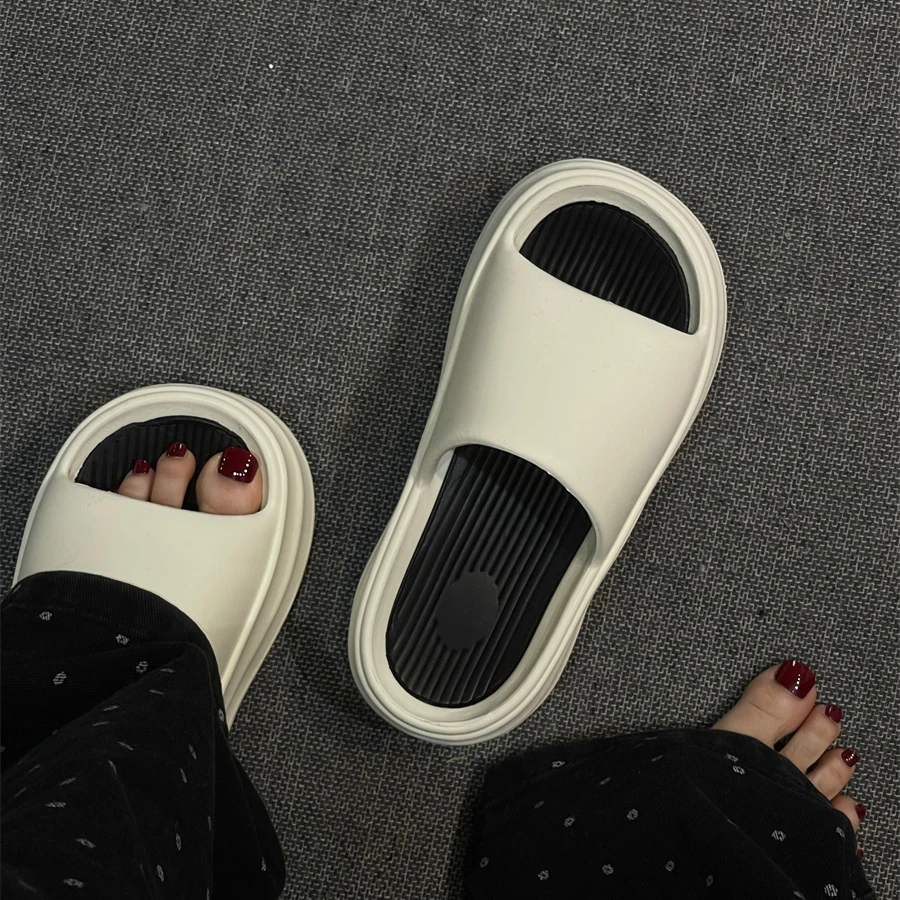 Women's Thick Platform Slippers EVA Soft Sole Summer Beach sliipers Outdoor Indoor Non Slip Korean style Advanced sense slippers 4