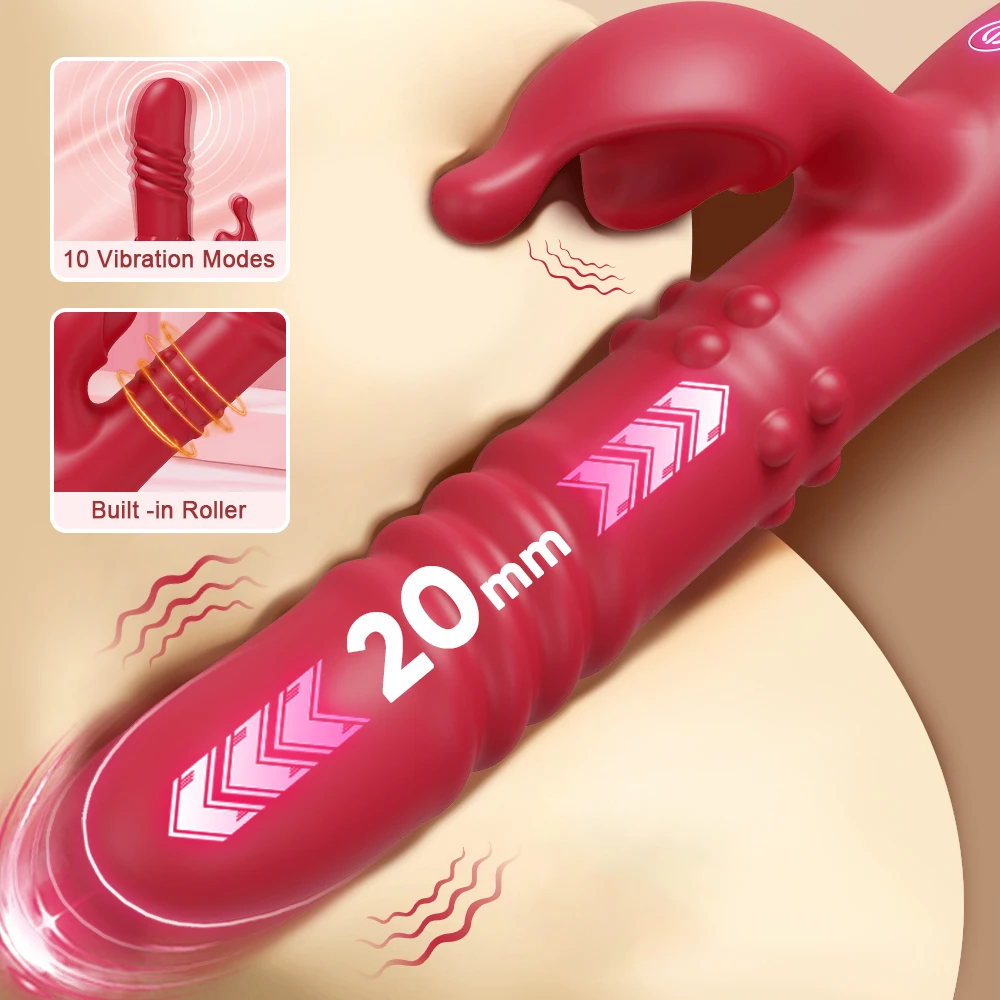 Kaninchen Vibrator Für Frauen Leistungsstarke G-punkt Teleskop Rotierenden Klitoris Vagina Stimulator Weibliche Masturbator Für Erwachsene Sexy Spielzeug 1