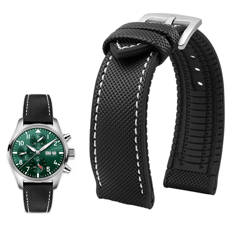 Durable Canvas Nylon Waterproof Watch Strap with Rubber Lining - Men's Watchband Accessories