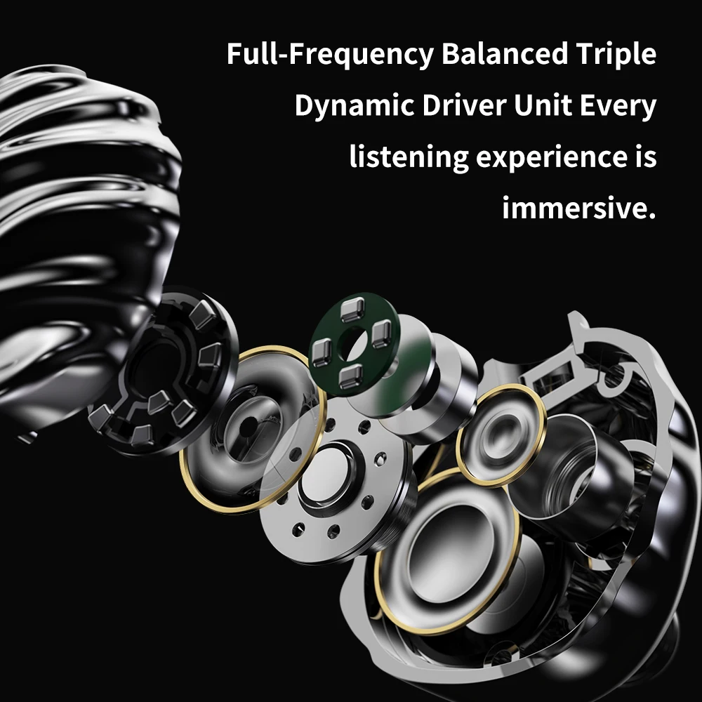 wired earphones TRN Shell 4DD Planar Hybrid Headpohnes 2Pin Detachable Cable Interchangeable Nozzle Design Earphones