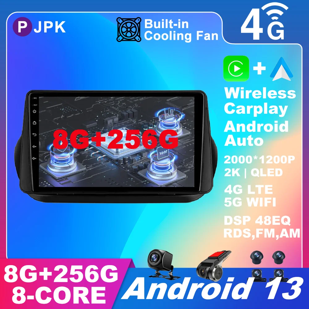 9 Pollici Android 13 Per Fiat Fiorino Qubo 2008 - 2017 Autoradio Autoradio Rds 4G Lte Wifi Dsp No 2Din Adas Stereo Multimedia Ahd