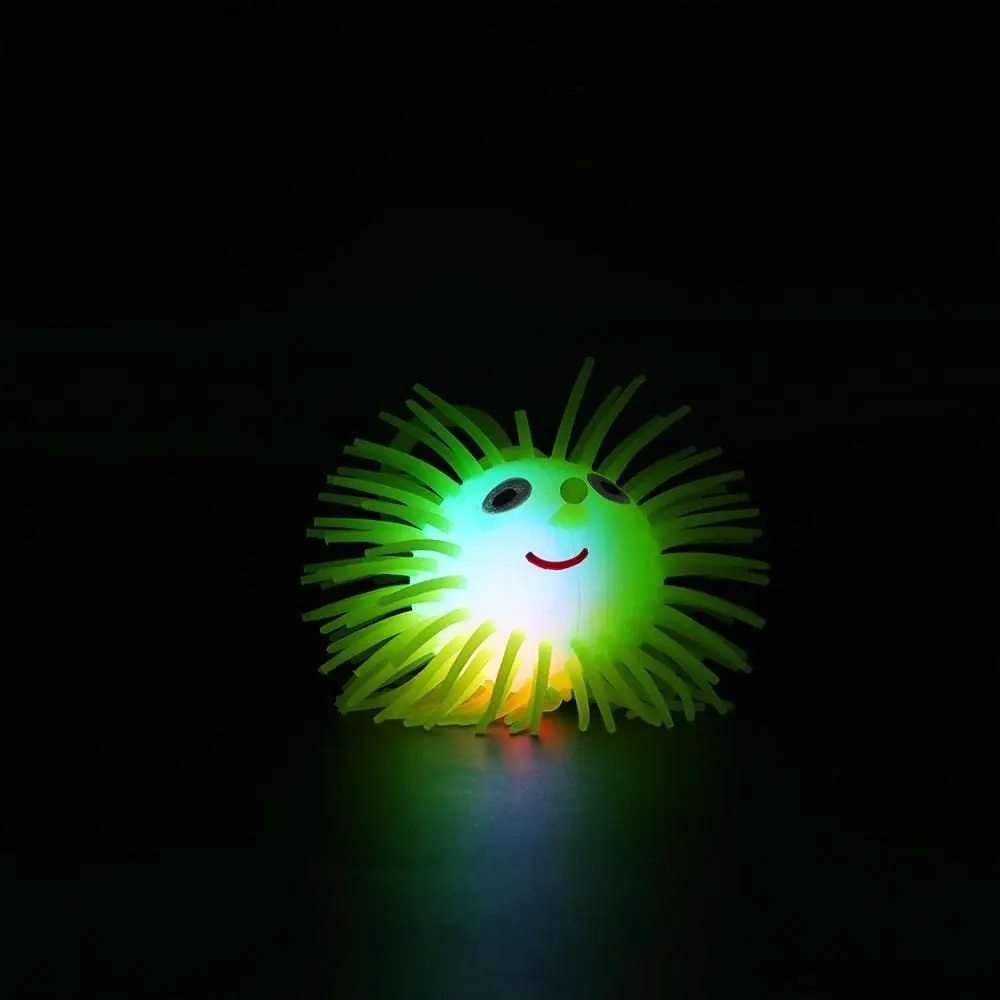 

1PC Color Random Children Adult Kids Gifts Rubber Toy Glowing Hair Flash Ball Elastic Glow Hair Ball Vent Ball LED Light Up Toy