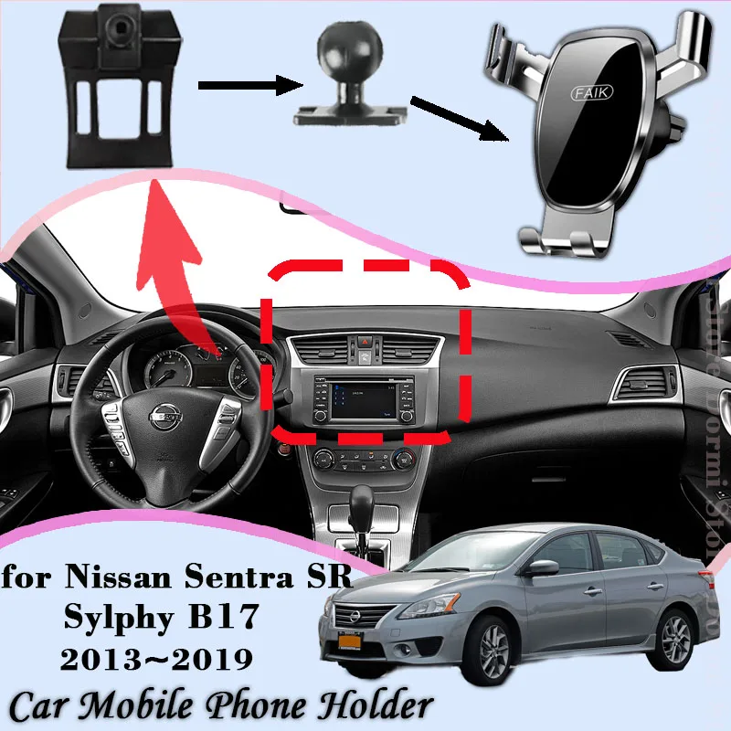 

Car Mobile Phone Holder for Nissan Sentra SR Sylphy B17 2013~2019 Air Vent Clip Tray Stand Smartphone Support Mount Accessories