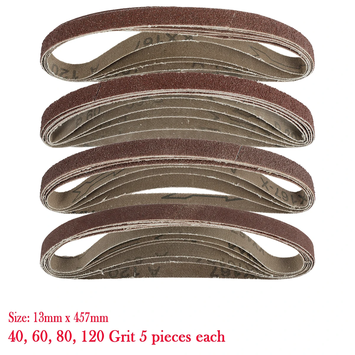10 Pcs 80 Grit Sanding Belt Kit – 1/2 X 18 Inch, Zirconia, Alumina, Silicon Carbide | Sharpening & Polishing Belts For Metal, Wood, Plastic - View #2