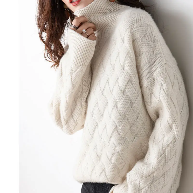 2024 New Women Loose Sweater Winter Casual Chic Cashmere Oversize Thick Sweater Pullovers Pullover Female Long Sleeve S-3XL 3