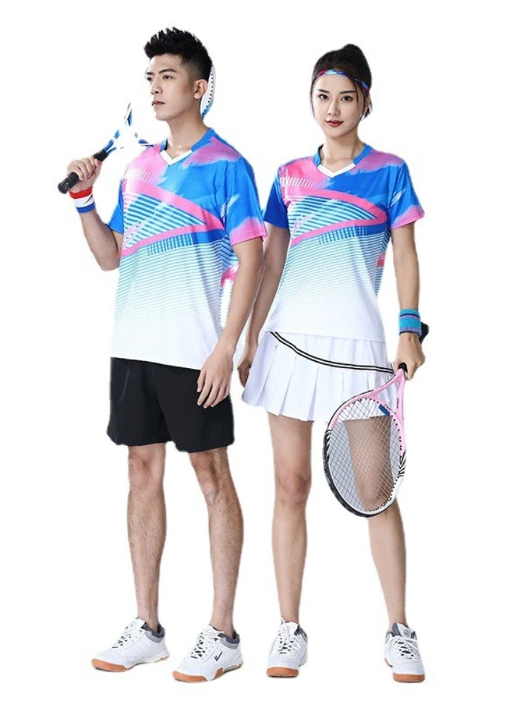 Volleyball Couple Badminton Suits Men Women Short Sleeve Sports Suits Sweat Absorbing Group Buying Badminton Sportswear