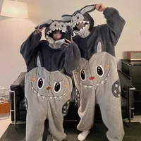 Kigurumi Unicorn Cat Onesie Winter Warm Sleepwear Women Men Pajamas Slipper Couple Pijamas Cartoon Hooded Nightwears Slipper - Image 4