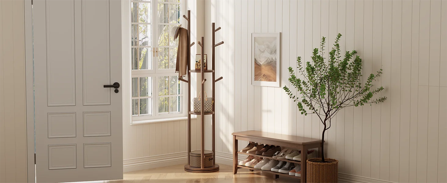 Entryway coat rack