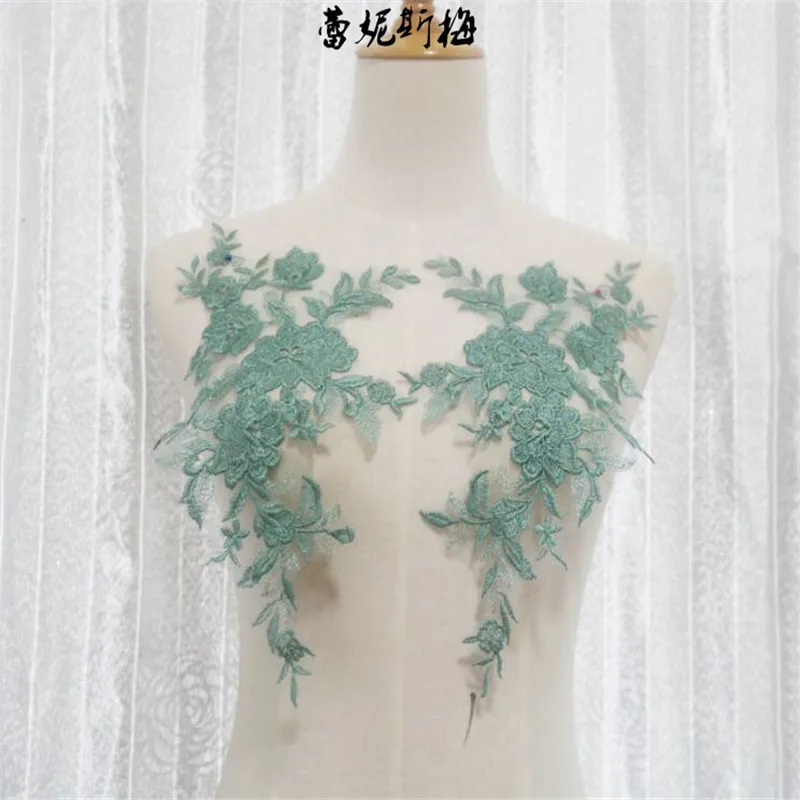 Elegant Floral Embroidery Lace Applique – 45 Colors Wedding Dress Trims
