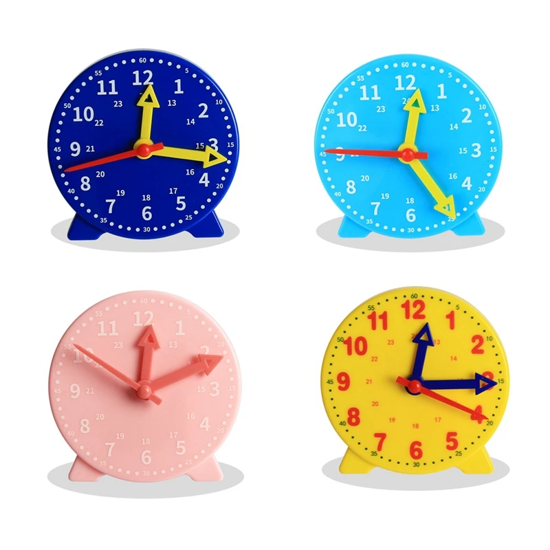 

4 Inch Student Learning Clock Time Model 24 Hour School Learning Tools Three-Hand Linkage 24-Clock Watch Model