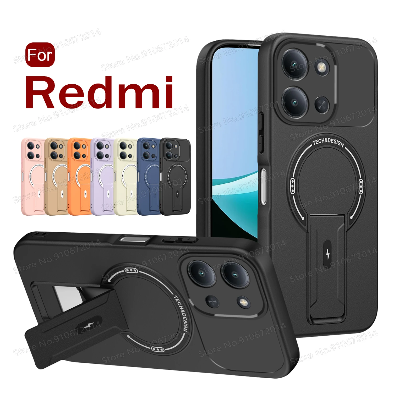 Luxury Invisible Folding Magnetic Frosted Phone Case with Stand and Shockproof Protector Cover