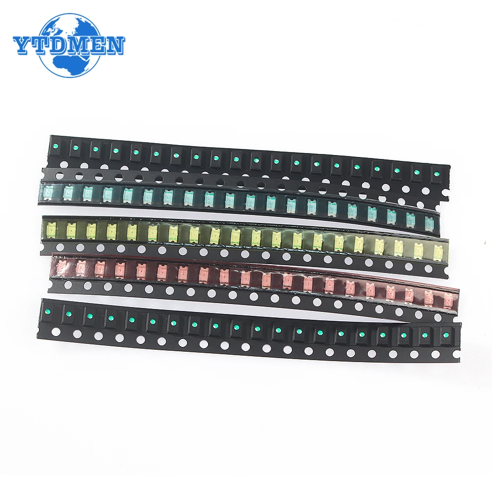 SMD 발광 다이오드 1210 1206 LED, 고휘도, 백색, 청색, 적색, 황색, 녹색, 전자 부품, 200 개
