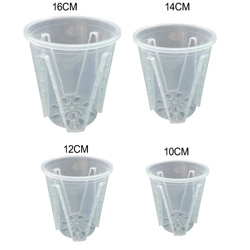 1Pc Clear Plastic Orchid Pots Breathable Orchid Planters Plant Nursery Pots For Indoor Outdoor Plants Garden Balcony Desktop Dec