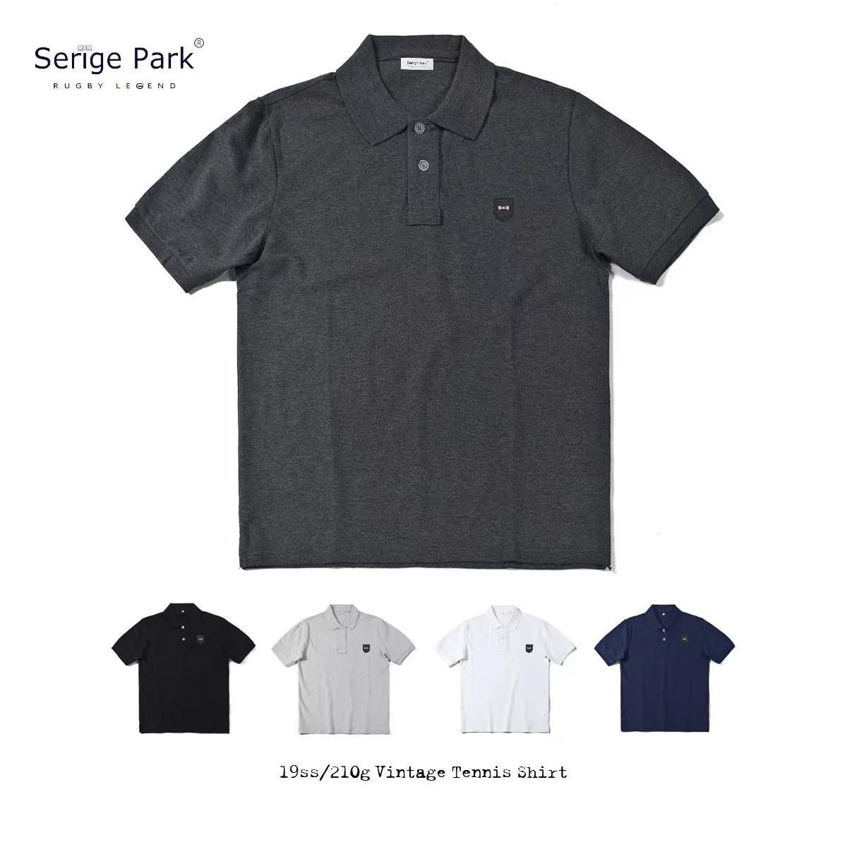 

Men's Polo Shirt With Cotton Material Classical Design Man Navy Blue Polos Serige Park For France Basic Style Luxury Branded Top