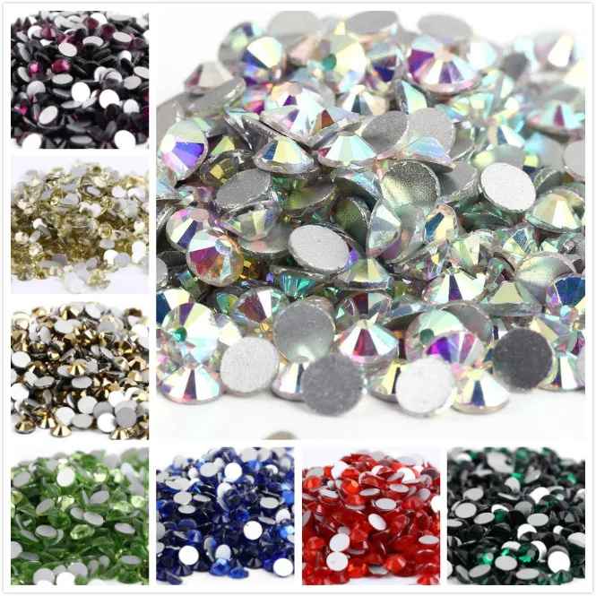Nail art rhinestones SS3~SS30 Crystal Non Hotfix Nail art Rhinestone Super Bright Glass Strass 3D Nail Art Decoration