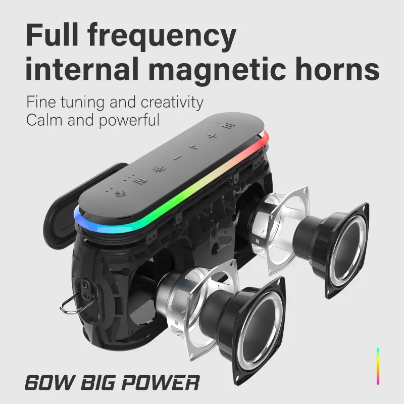 XDOBO X8 III 60W RGB Light Bluetooth Speaker Wireless Column TWS Stereo Subwoofer Sound Box Support Power Bank Function 6