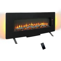 48 Inch Electric Fireplace , Wall Mounted Electric Fireplace with Remote and Multi Color Flame & Emberbed,1400W Stove Fireplaces 2