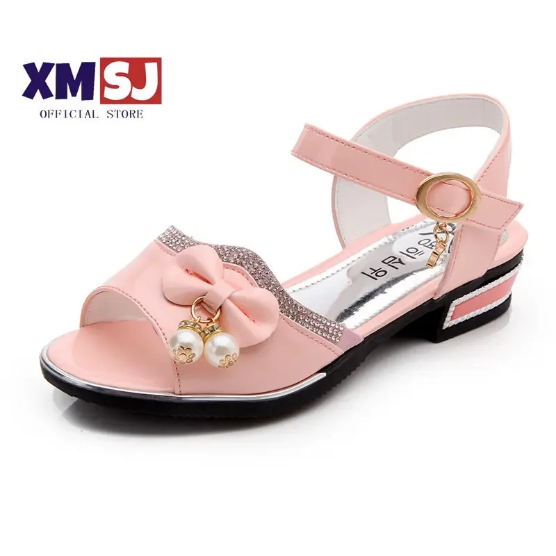

Детские сандалии для девочек, летняя обувь, детские туфли на высоком каблуке для девочек, детские туфли принцессы с бахромой и бисером