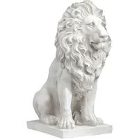 Fast Shipping.Lion of Florence Sentinel Statue, Handcast Polyresin, Antique Stone Finish, 13 Inches Wide, 21 Inches Deep，home. 1