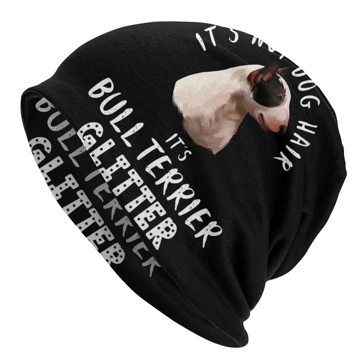 Миниатюрная блестящая облегающая шапка с забавными собачками Its Not Dog Hair Bull Terrier