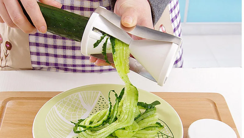 Description Picture 5 of itemZucchini Spaghetti Maker Best Spiraler Spiralizer Noodle Zoodler Fettuccine  Pasta Hand Slicer kitchen gadgets Vegetable Cutter