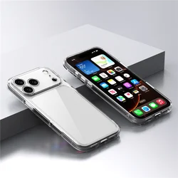 Luxury Hybrid Transparent Shockproof Phone Case with Clear Hard Acrylic Protective Back Cover - iPhone 17 (Clear)