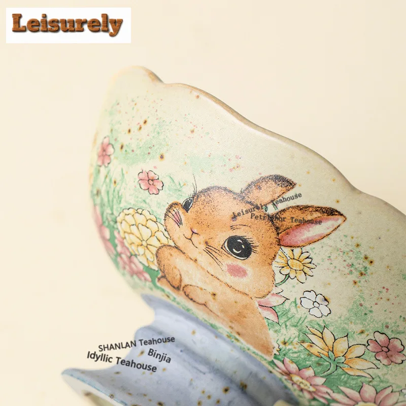 50ML Caramel Glaze Flower-picking High-feet Teacup Retro Tea Bowl Mug Tea-tasting Meditation Cup Jianzhan Master Cups Tableware