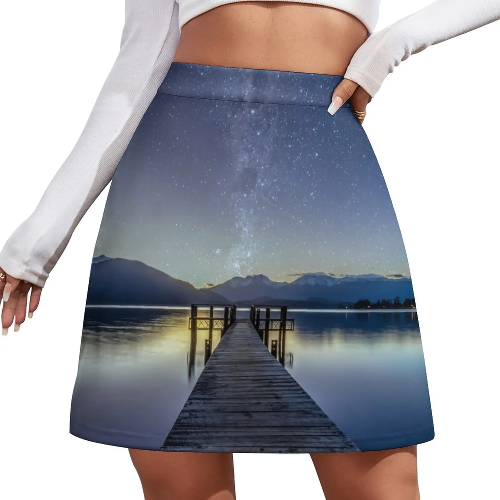 Lake Te Anau Milky Way Mini Skirt korean fashion skirts for womens night club outfits fashion korean clothing