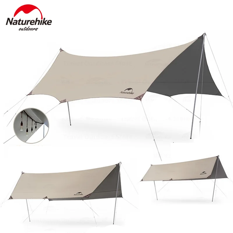 Camping Canopy Titanium Black Glue Sunscreen Outdoor Quadrilateral/Hexagon/Octagon 6-16P Large