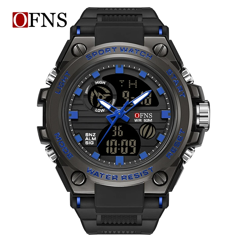Premium Men's Digital Sports Watch - Waterproof, Shockproof, Army Style