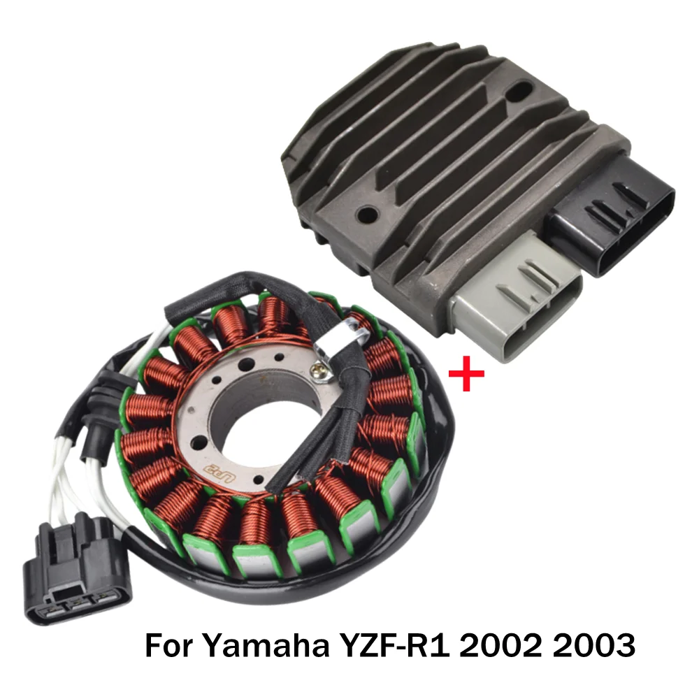 

R1 Motorcycle Generator Stator Coil + Voltage Regulator Rectifier Kit For Yamaha YZF R1 2002 2003 YZF-R1 YZFR1