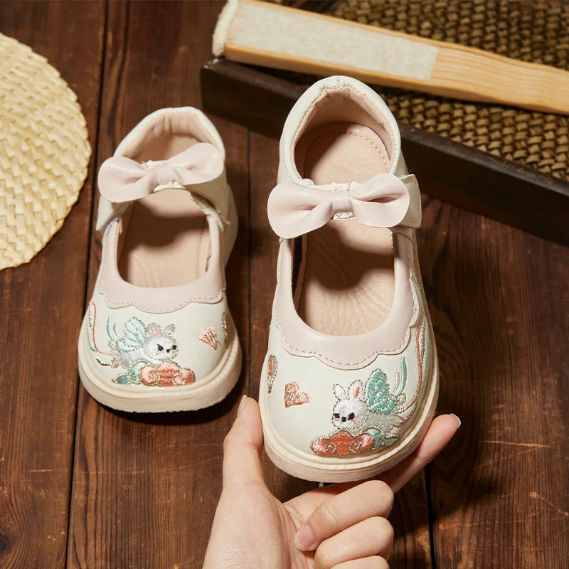 Zapatos Ni&ntilde;a Ethnic Girl Shoe Autumn New Cute Princess Shoe Embroidered Kid Dance Single Mary Jane Shoeтуфли
