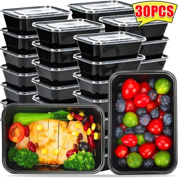 Récipients alimentaires jetables avec couvercles, bols à Bento en plastique, boîte à déjeuner, réfrigérateur, boîtes de conservation des aliments, conteneur de stockage des aliments de cuisine 1