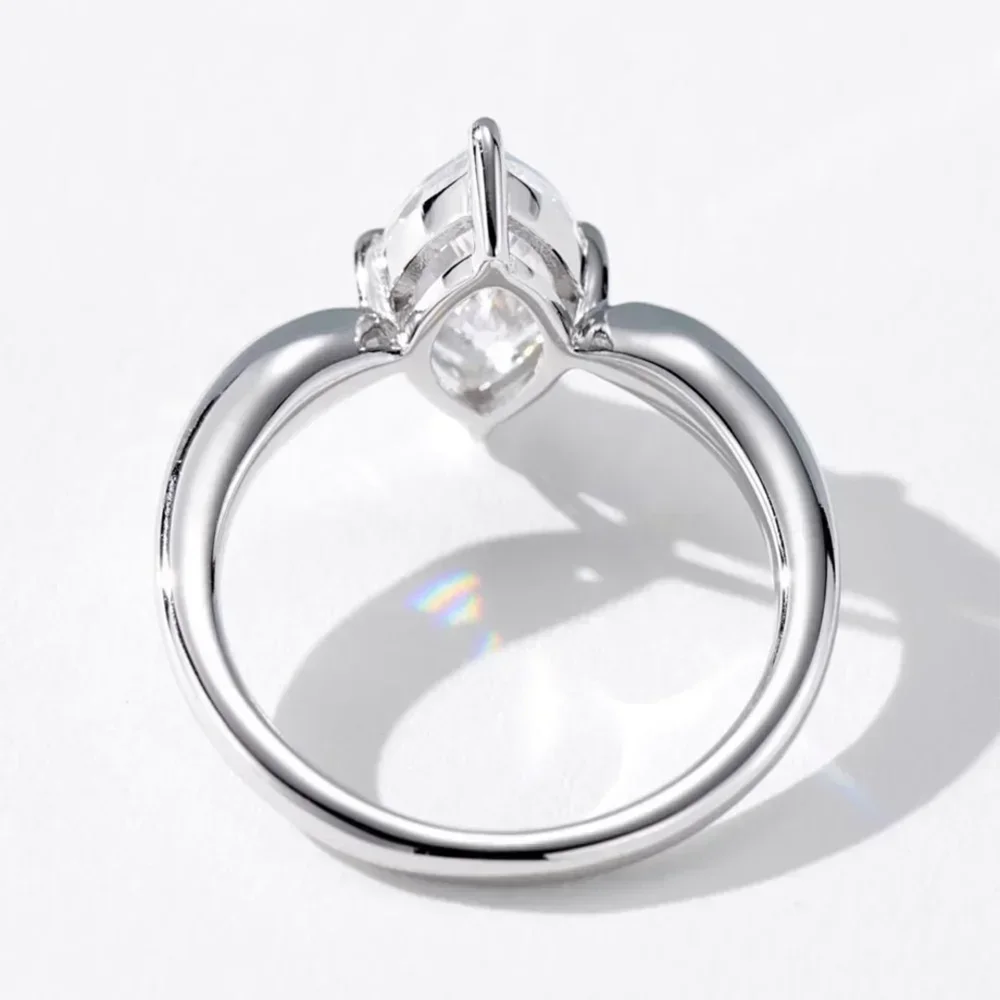 GRA Certified 1/2/3Carat Marquise Cut Moissanite Solitaire Diamond Ring 925 Sterling Silver Engagement Wedding Rings for Women 6